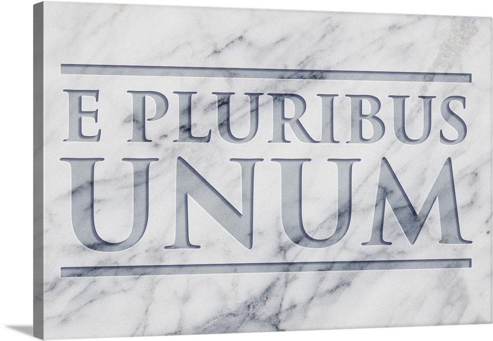 E PLURIBUS UNUM etched in marble.