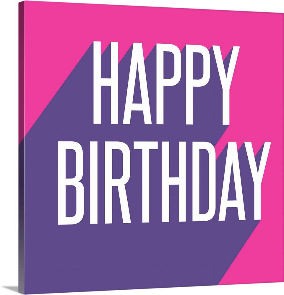 Graphic pop art style text that reads "Happy Birthday"