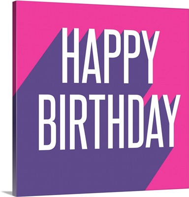 Happy Birthday - Pink Blocks - Square