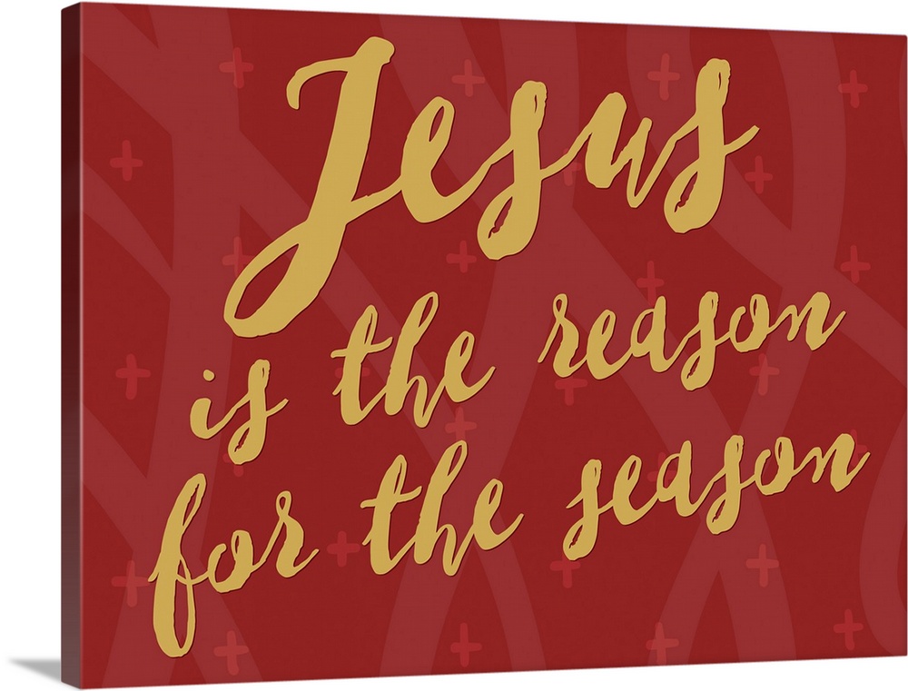 Textual holiday art with golden text on a warm background with star and looping graphics.