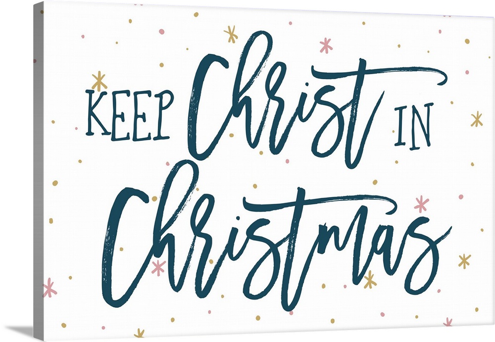 Textual holiday art with large text surrounded by varying star graphics on a white background.
