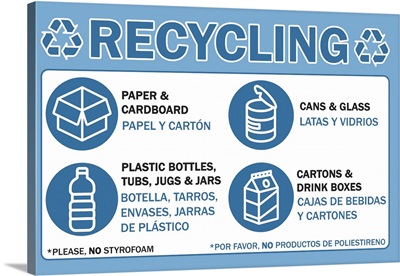 Recycling - Bilingual - Blue