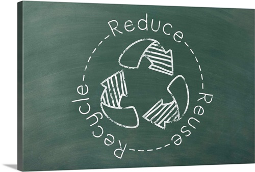 Reduce Reuse Recycle - Circle - Green Chalkboard | Great Big Canvas