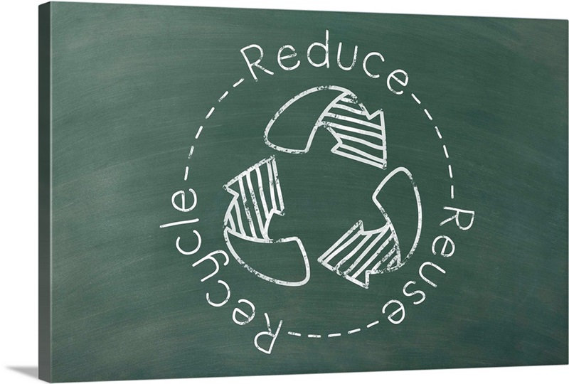 Reduce Reuse Recycle - Circle - Green Chalkboard | Great Big Canvas