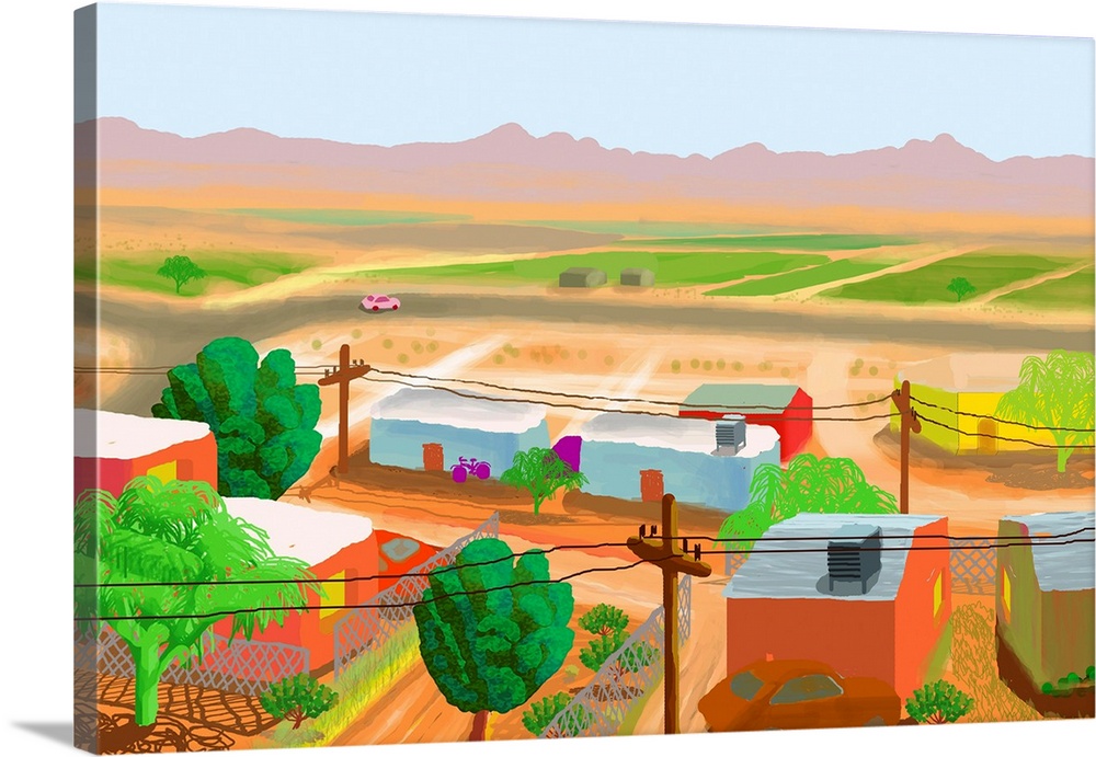 Desert farms and migrant housing in Arizona