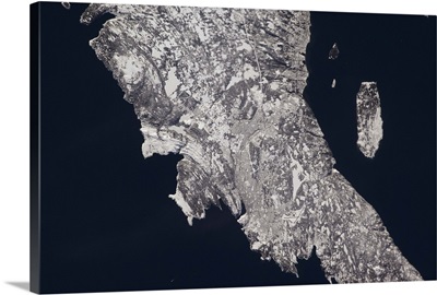St John's, Newfoundland - Cape Spear stands out, even from space