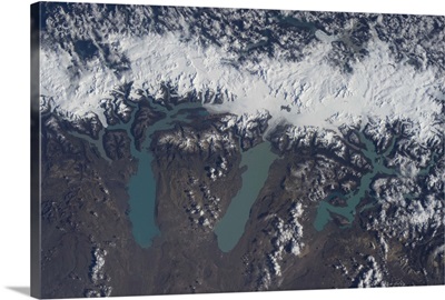 The Patagonian glaciers that survived the summer, and their chalk blue meltwater