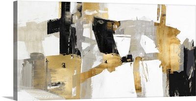 Abstract Collage Black Gold IV