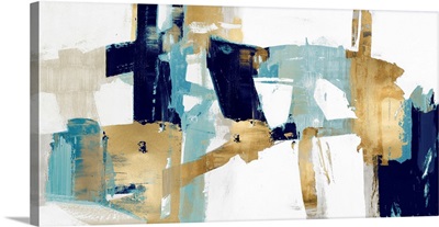 Abstract Collage Blue Gold