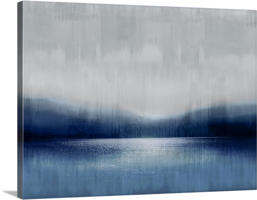 Abstract Landscape Indigo Lake 2 Wall, Landscape Framed Prints