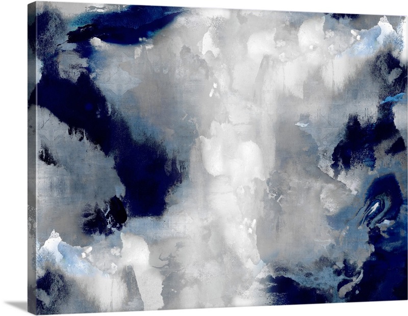 Abstract Stains Indigo 2 Great Big Canvas