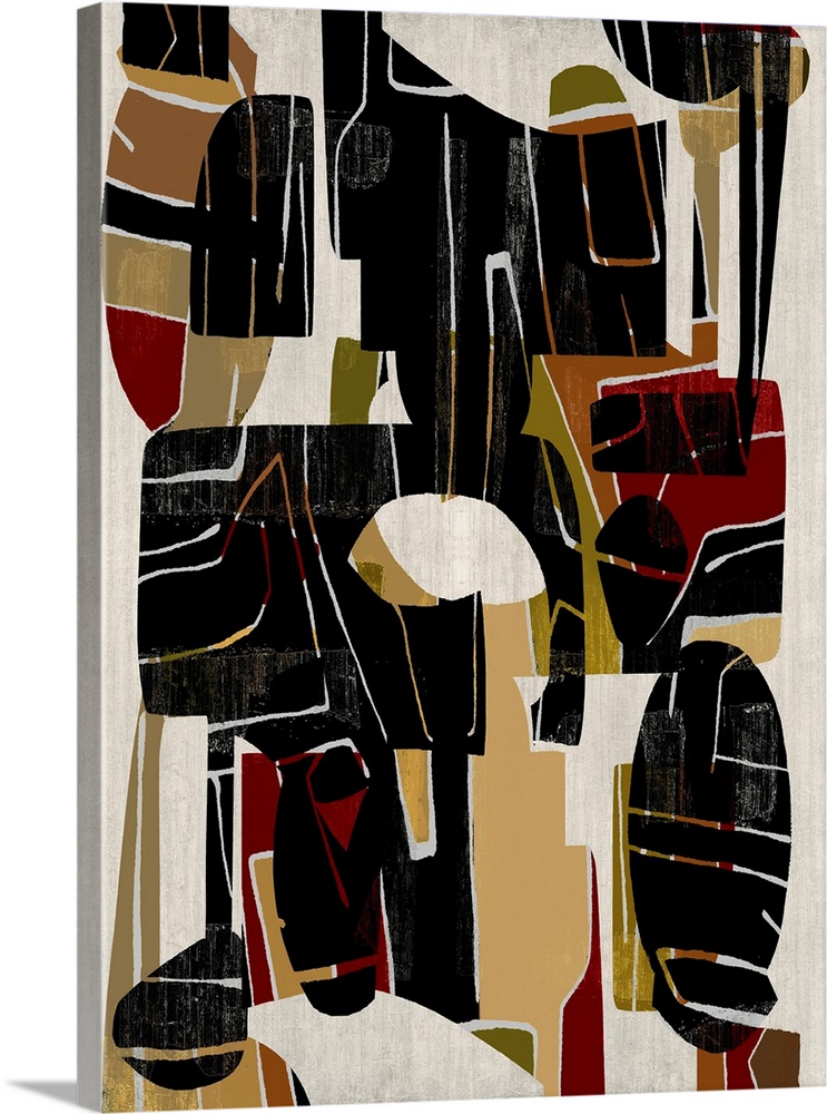 Brush And Shapes Abstract Black Lines