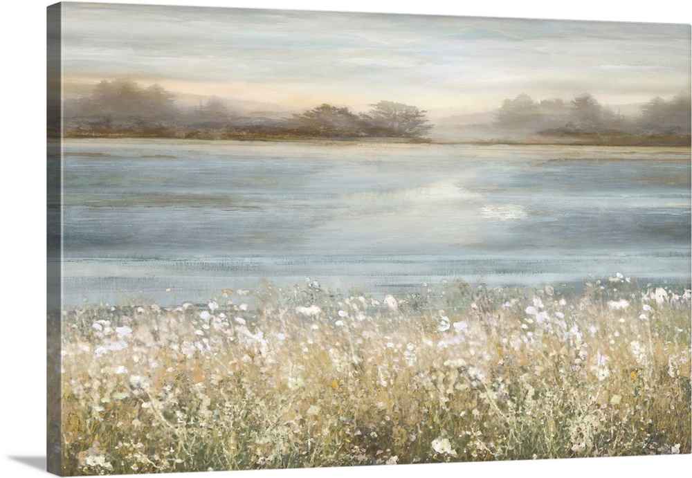 Lake And Flowers Landscape III