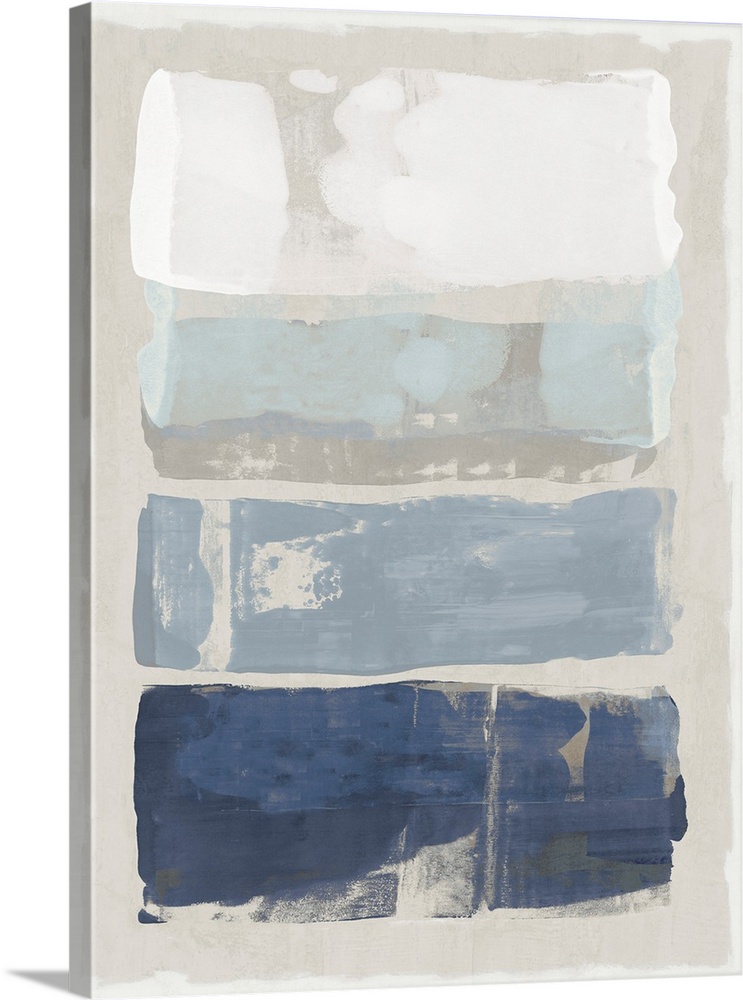 Neutral Blue Paint Brush Abstract 2