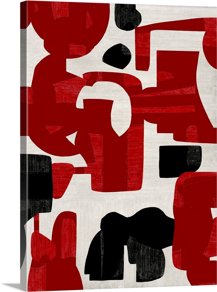 Red Brush And Shapes Abstract 2