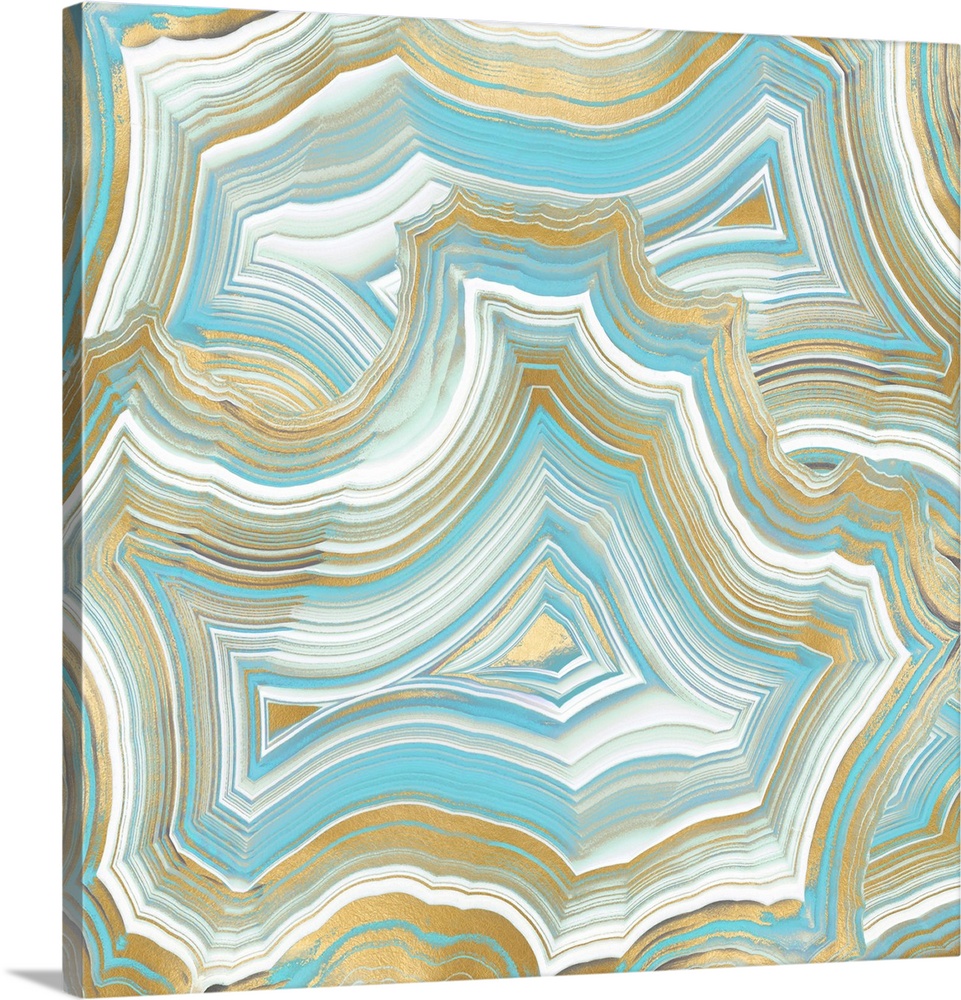 Stone Lines Aqua Gold