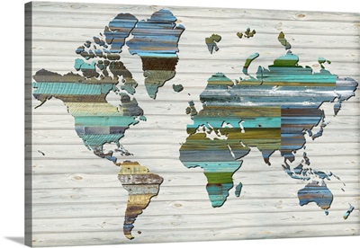 World Map Wood Panels 2