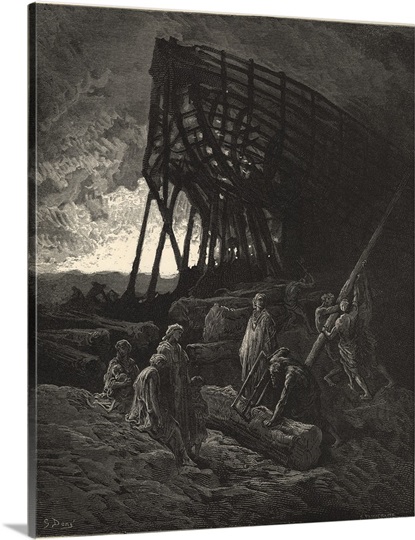 All Dwellings Else Flood Overwhelmed By Gustave Dore Photo Canvas Print ...