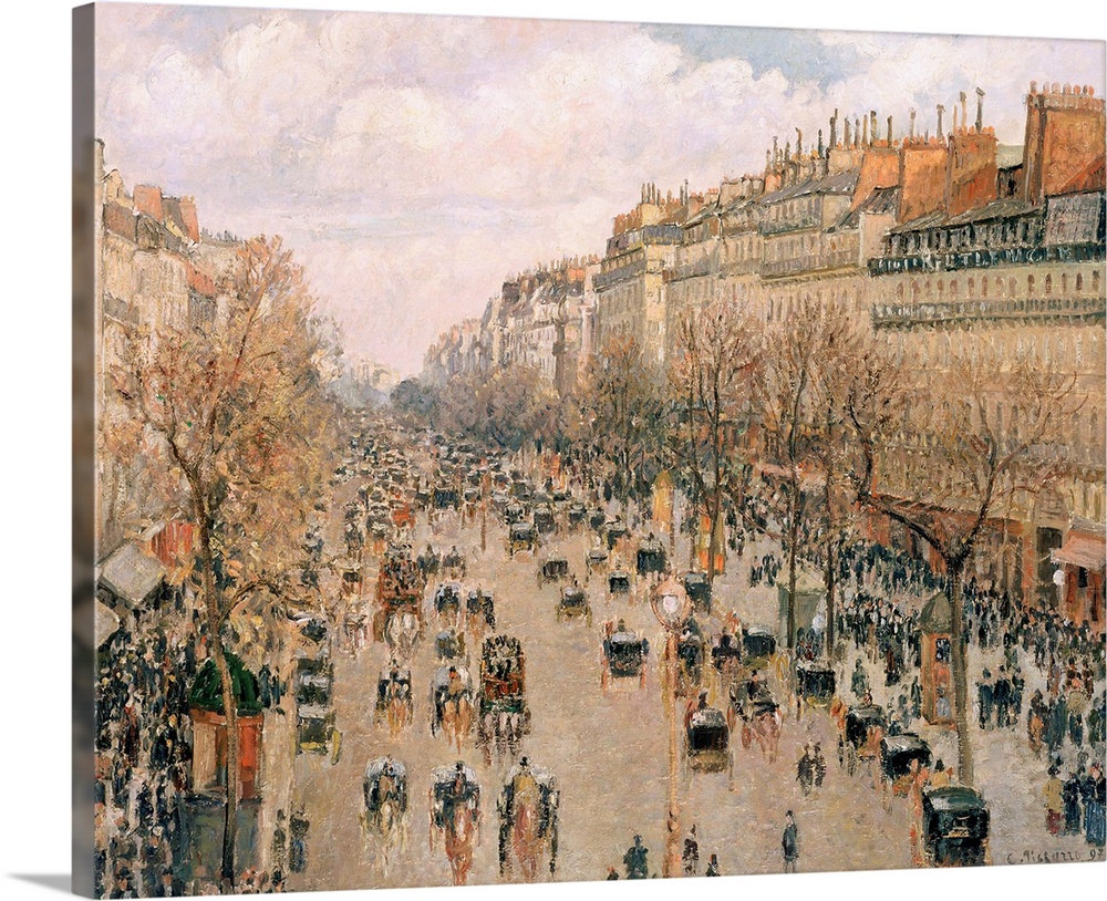 Boulevard Montmartre Paris By Camille Pissarro Wall Art Canvas Prints   Boulevard Montmartre Paris By Camille Pissarro,2230688 