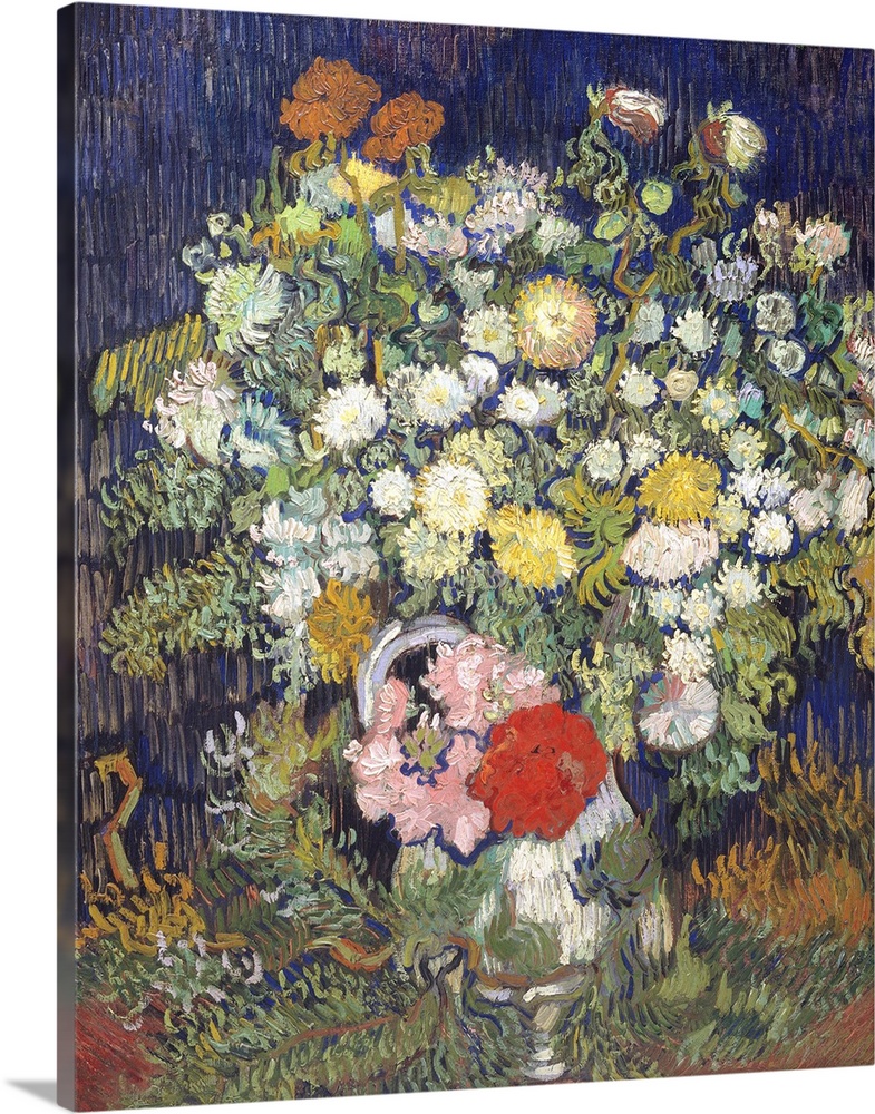 Bouquet Of Flowers In A Vase By Vincent Van Gogh Wall Art Canvas