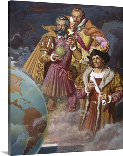 Christopher Columbus, Ferdinand Magellan And Vasco De Gama Photo Canvas ...