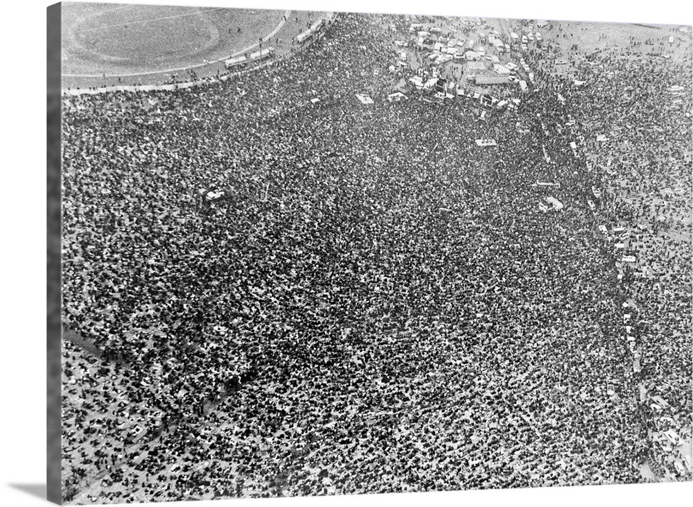 Crowd of thousands at Altamont Speedway, California, for Rolling Stones ...