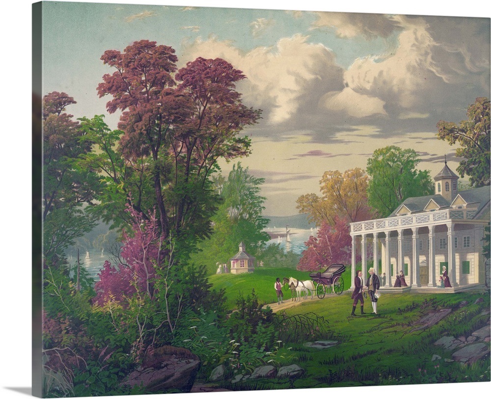 Washington Arriving At Mount Vernon Wall Art, Canvas Prints