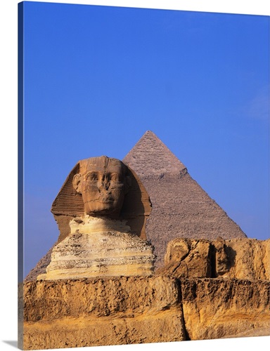 great sphinx and the pyramid of khafre wall art canvas prints