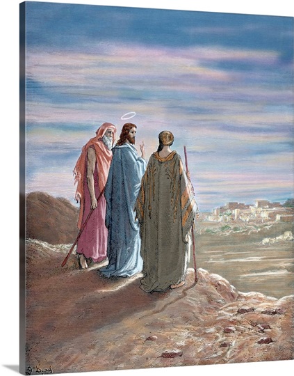 Jesus and the disciples of Emmaus, from the Gospel of Luke Photo Canvas ...