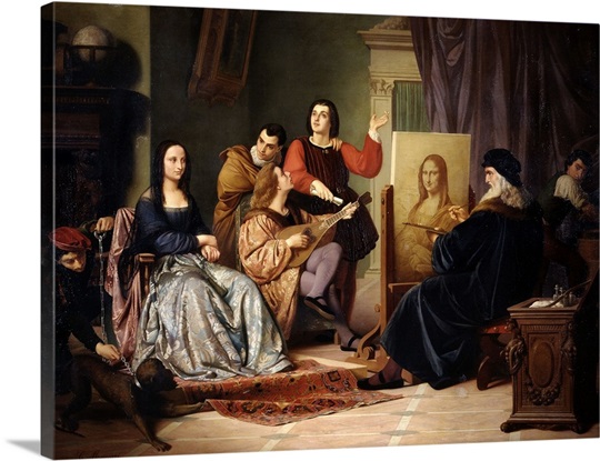 Leonardo Da Vinci Painting The Mona Lisa By Cesare Maccari ...
