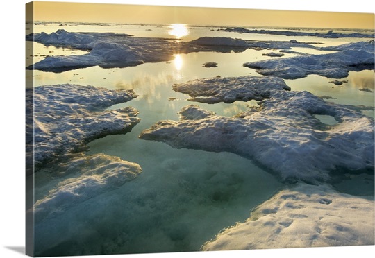 Melting Sea Ice At Sunset Hudson Bay, Canada Photo Canvas Print | Great ...