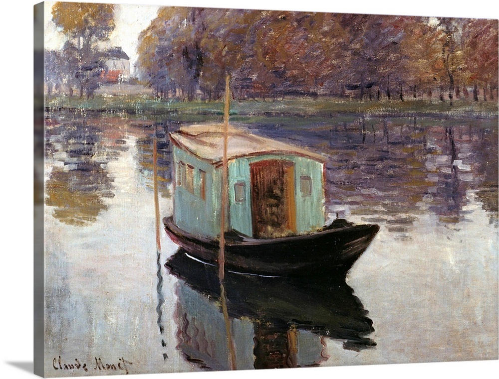 Monet's Studio Boat By Claude Monet Wall Art, Canvas Prints, Framed ...