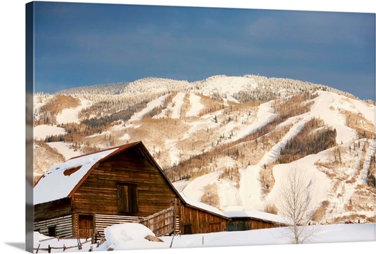 Steamboat Springs Ski Area And Barn, Colorado Wall Art ...