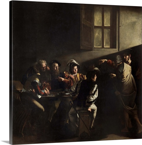 The Calling of St. Matthew by Caravaggio Wall Art, Canvas ...