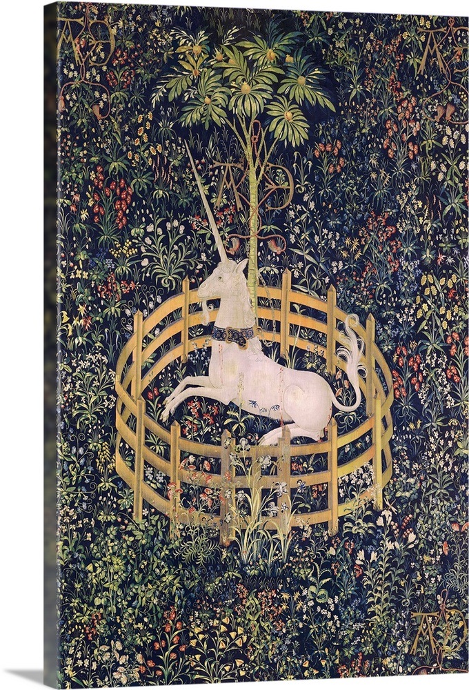 The Unicorn In Captivity Tapestry Wall Art, Canvas Prints, Framed