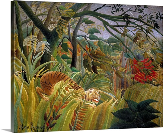 Tiger In A Tropical Storm (Surprised!) By Henri Rousseau Wall Art ...