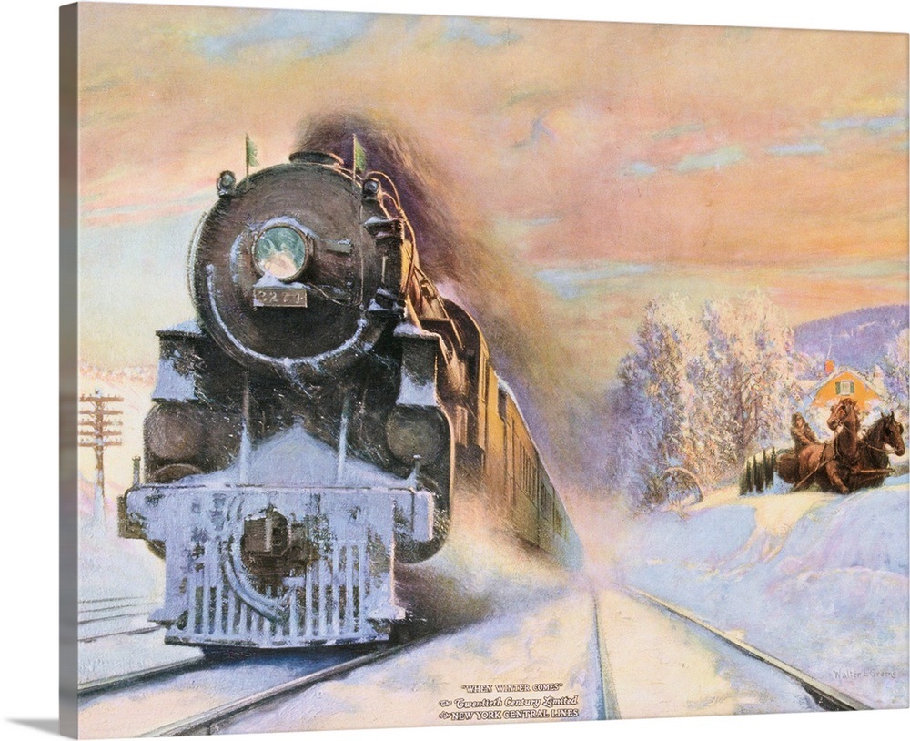 When Winter Comes, New York Central Lines By Walter L. Green Wall Art ...