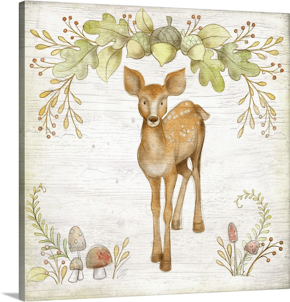 Sweet woodland baby deer perfect for baby and child's room decor