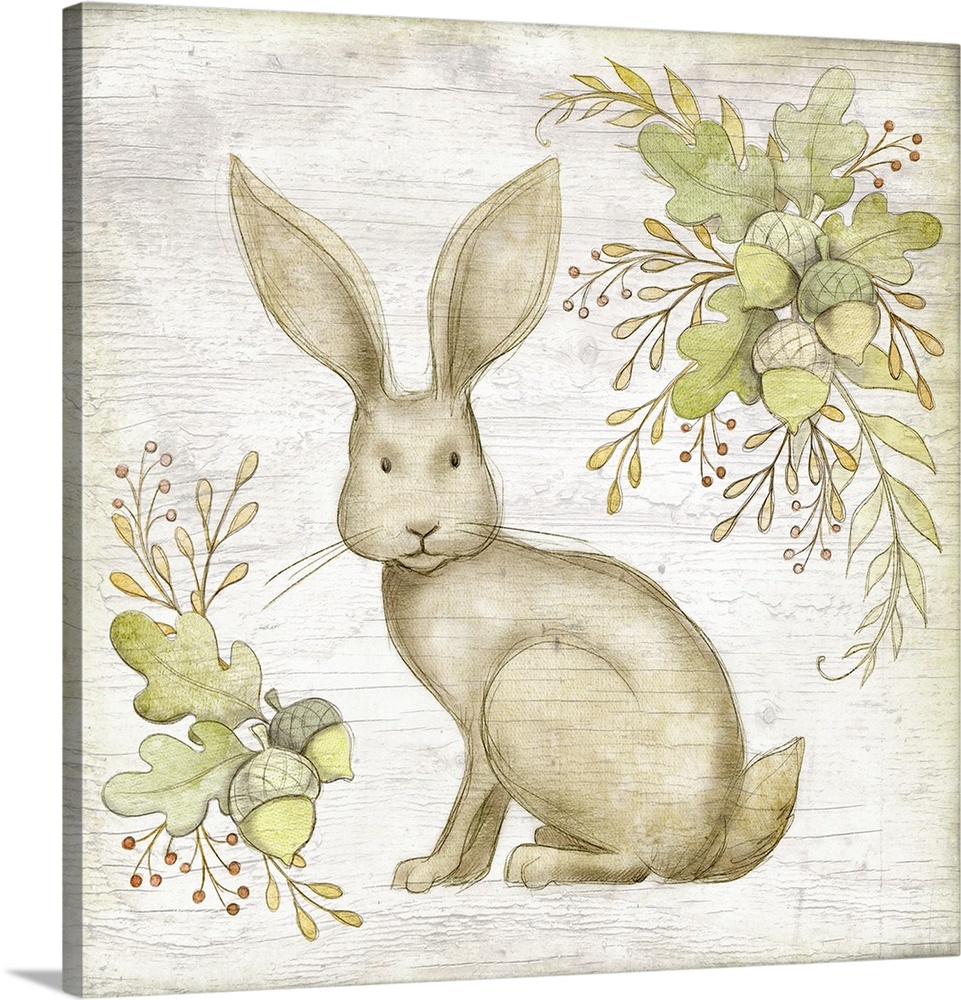 Sweet woodland baby bunny perfect for baby and child's room decor