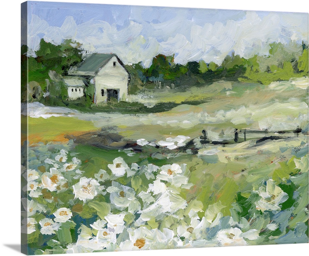 A beautiful pastel country scene that evokes a sophisticated country sensibility.
