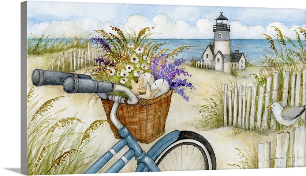 A bike at the beach brings to mind the freedom and charm of the coast.