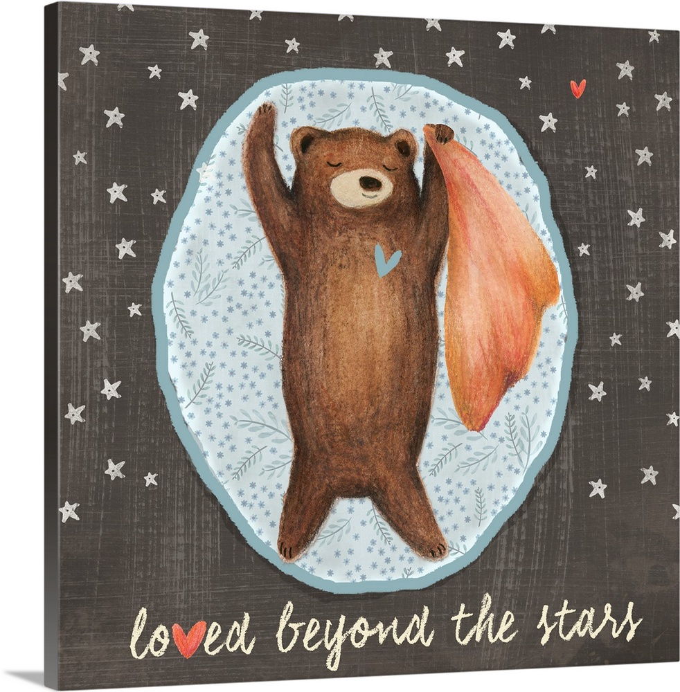 Sweet bear with blankie is a perfect sweet touch to any child's bedroom.