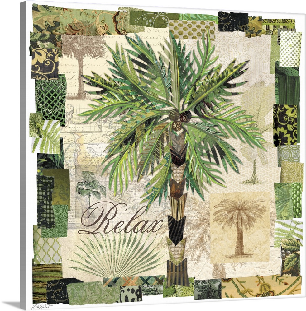 Elegant palm tree adds a tropical accent. For bed, bath and more.
