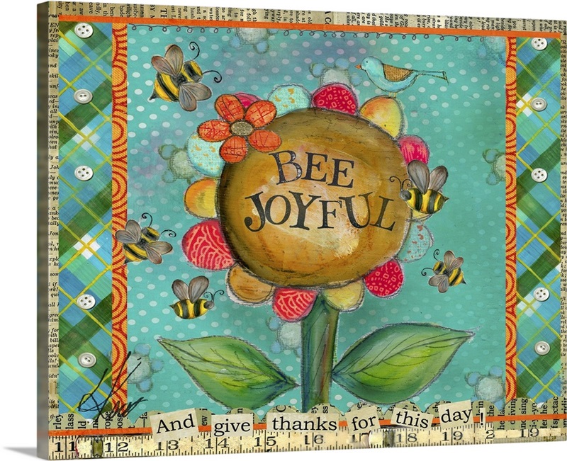 Bee Joyful Wall Art, Canvas Prints, Framed Prints, Wall Peels | Great ...