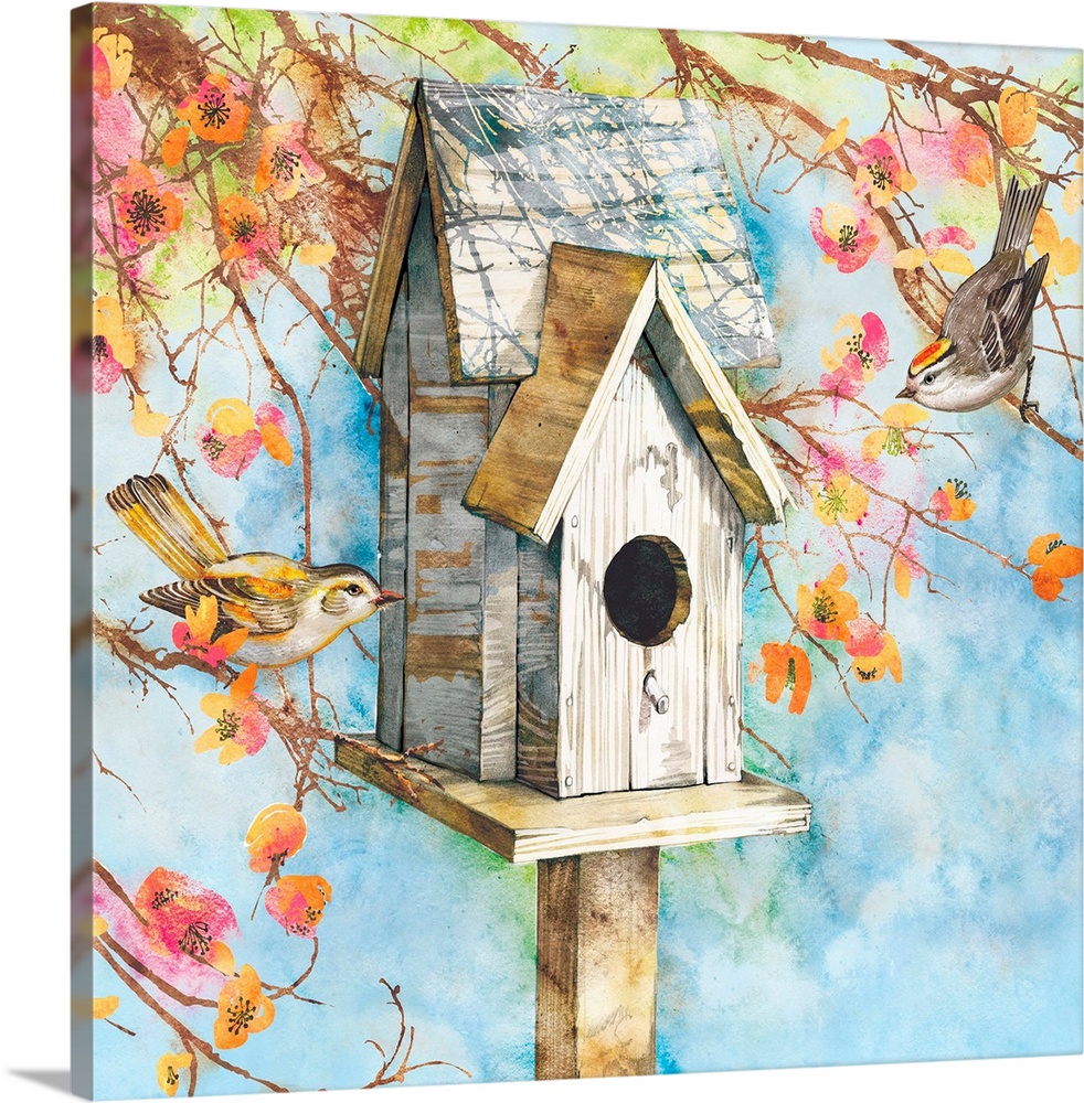 Charming birdhouse vignette brings the outdoors in!