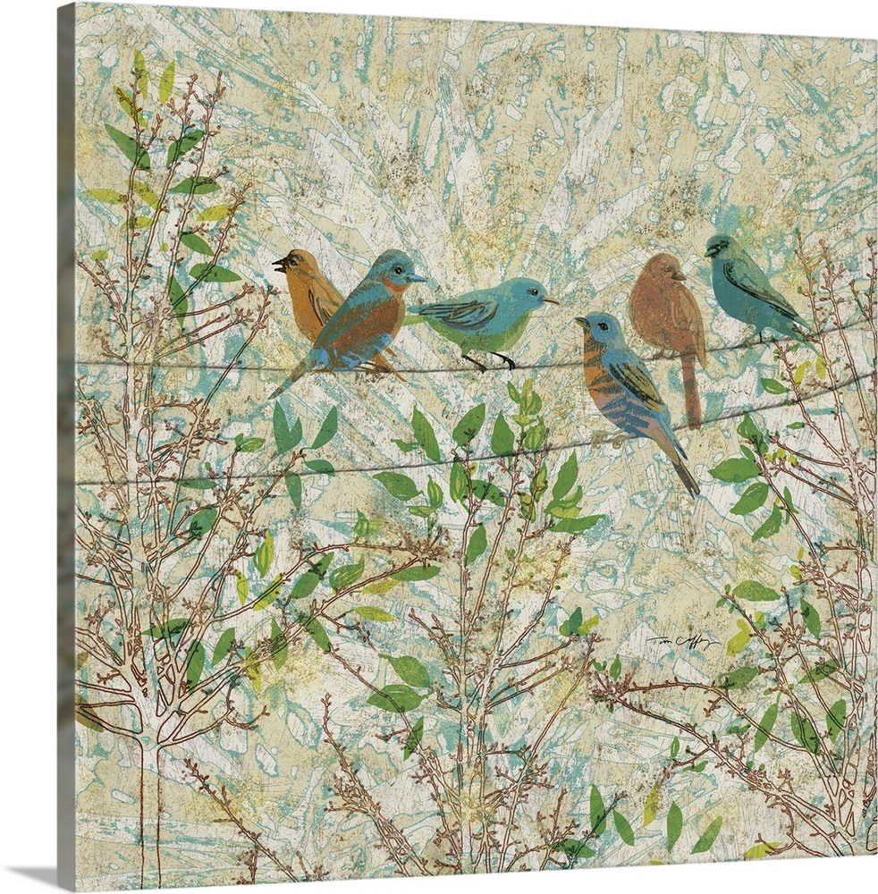 Birds on a Wire Wall Art, Canvas Prints, Framed Prints, Wall Peels