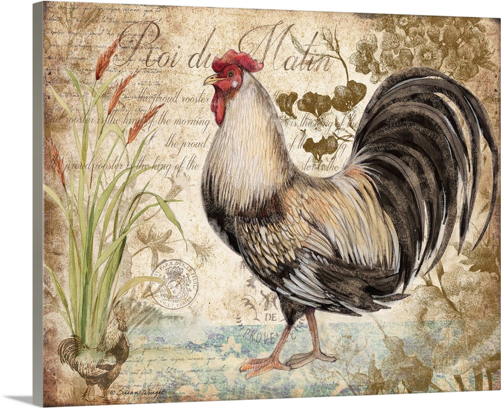 This elegant Rooster image adds a stunning accent to your kitchen or dining room.
