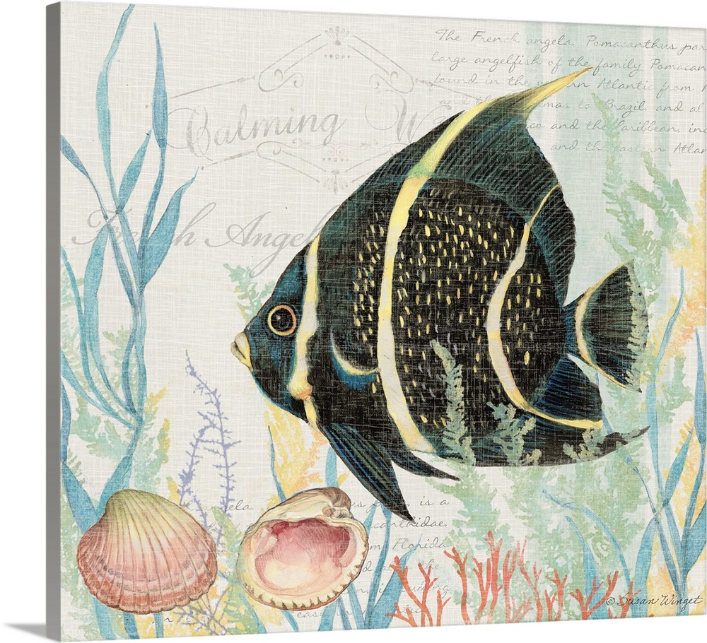 This icon black fish is a great motif for den or living room!