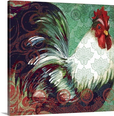 Bohemian Rooster on Green