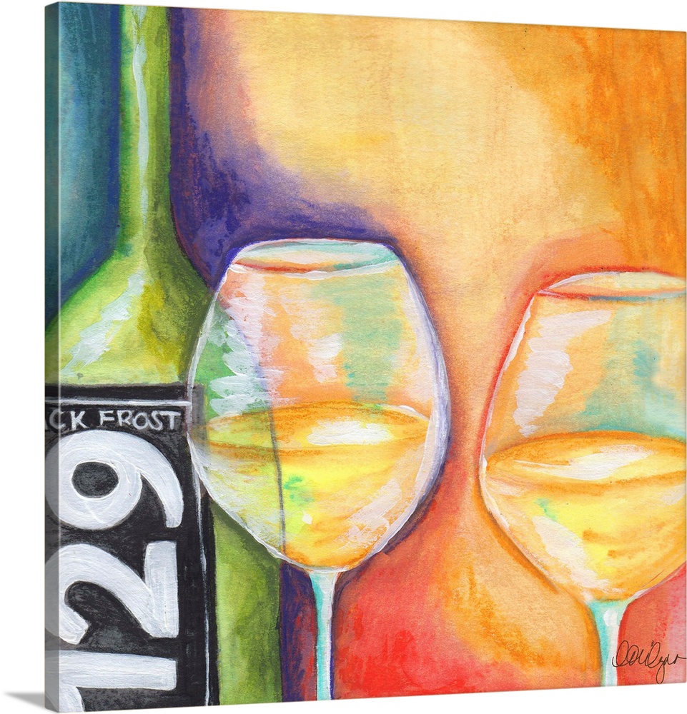 Bright abstract wine vignette adds splash to any decor!